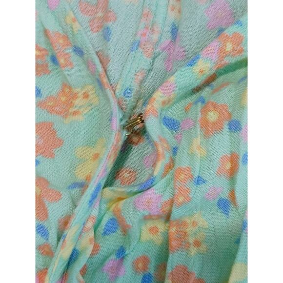 Billabong All For You Mini Dress Flutter Sleeve Spring Pastel Floral Womens L - Picture 9 of 11